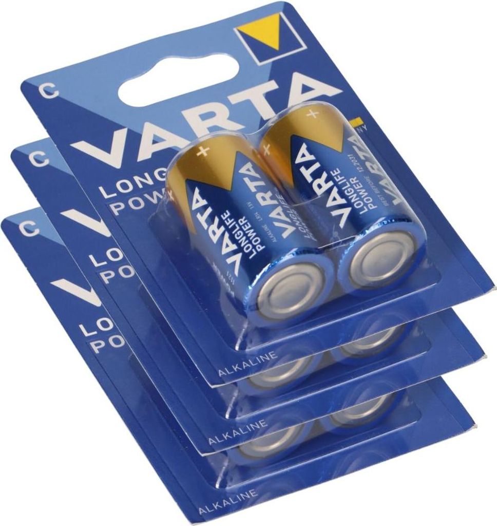 3x Varta 4914 Longlife Power Baby Batterie C 2er Blister LR14