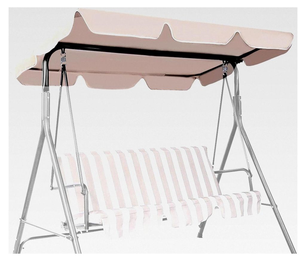 Ersatzdach für Hollywoodschaukel, Sonnendach für Gartenschaukel Universal 2 Sitzer / 3 Sitzer, wasserdichter Dachbezug (Beige, 190 x 132 cm)