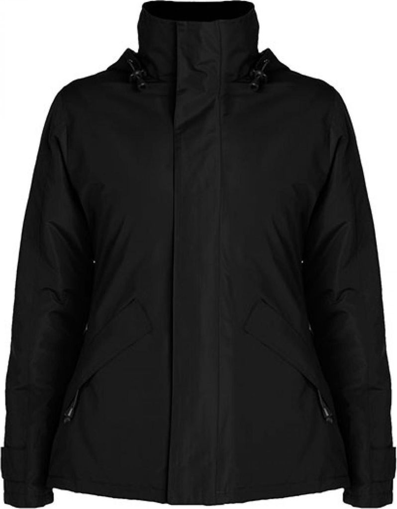 Roly PK5078 | Damen Europa Jacket, Außenseite: 100% Polyester, Wasserdicht - Farbe: Black 02 - Größe: XL