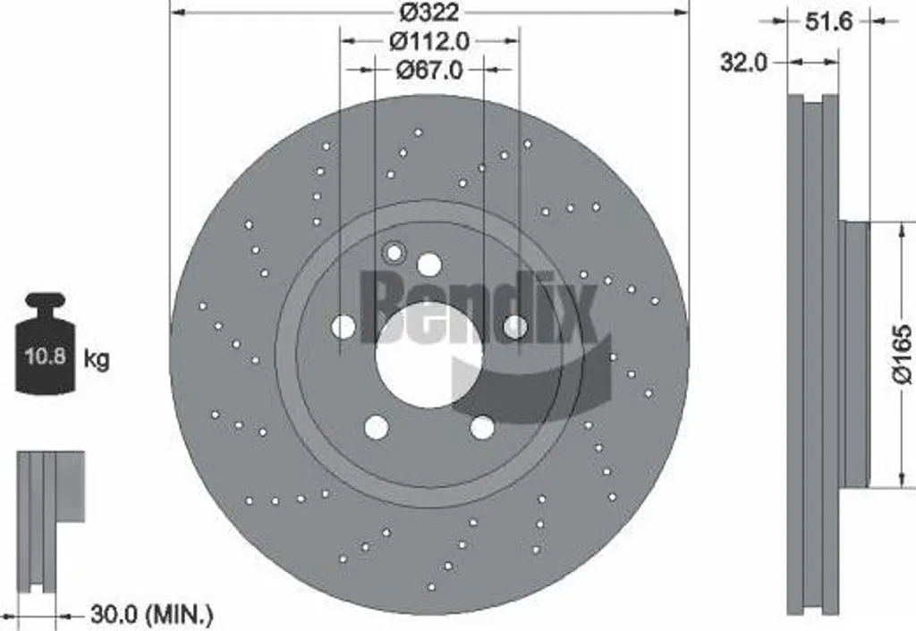 Disque de frein BENDIX BDS1723HC anti-vibration pour CLS 0004211812