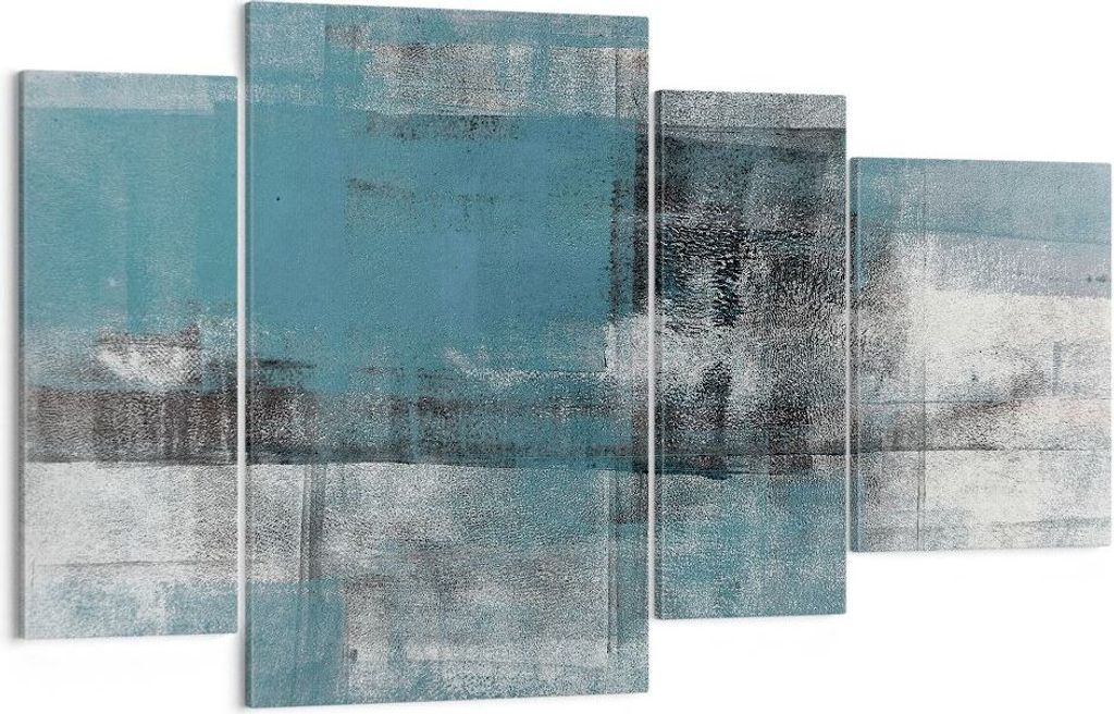 Bild auf Leinwand - Leinwandbild - 4 Teile - Abstraktion Modern Gürtel - 120x70cm - Wand Bild - Wanddeko - Wandbilder - Leinwanddruck - Bilder - W...