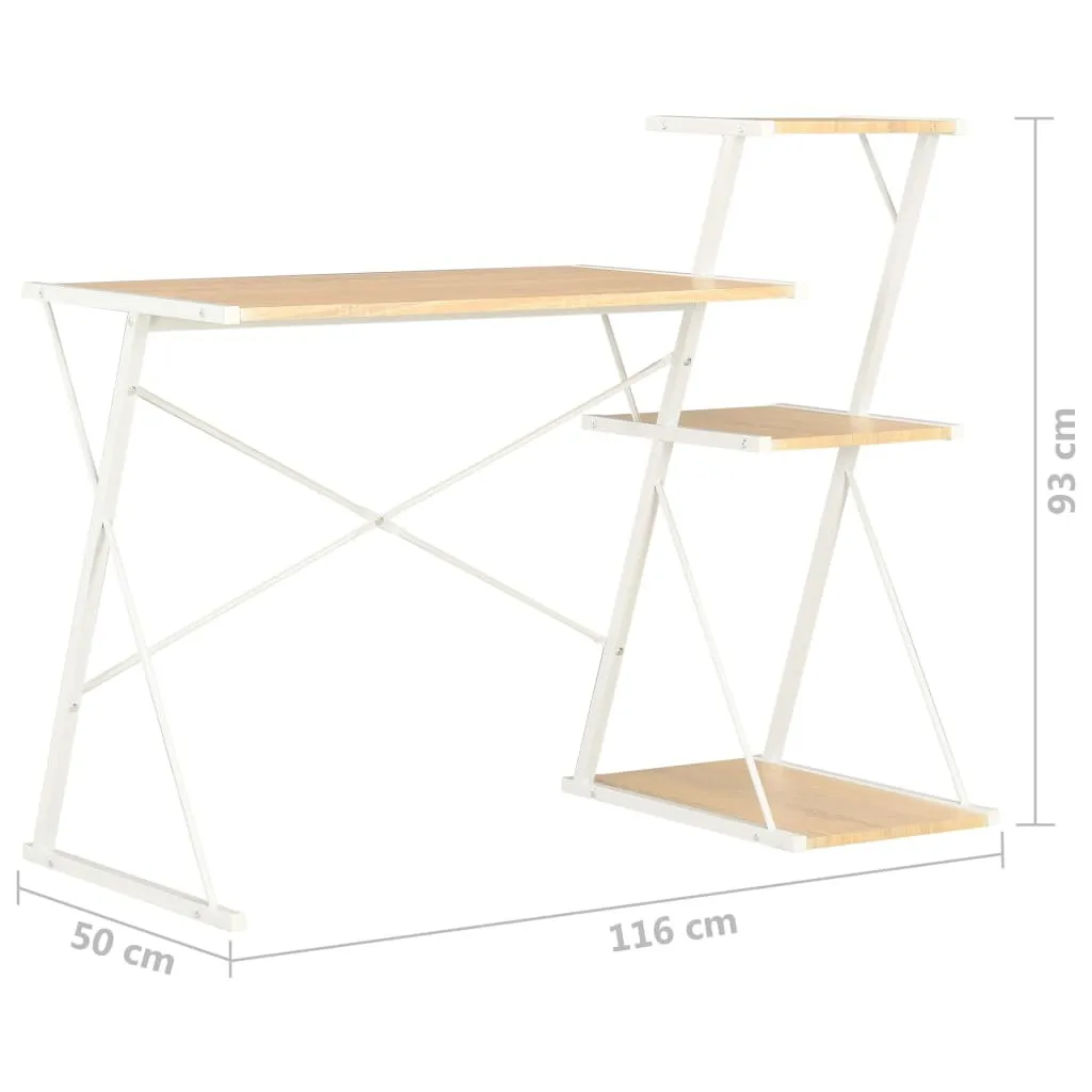 Recensione Scrivania The Living Store 116x50x93 cm Bianco Rovere - 7