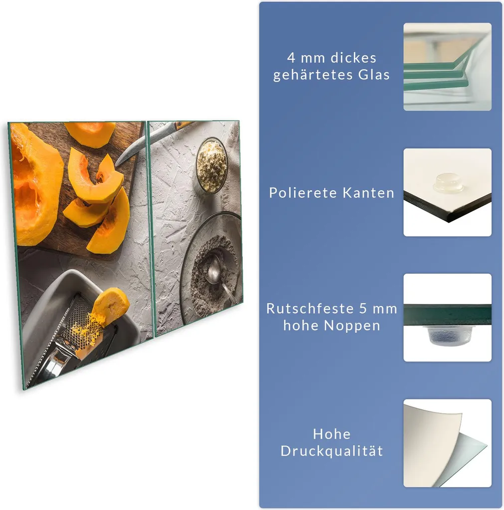 Piastra di copertura per piano cottura in ceramica 2 pezzi 2x40x52 frutta giallo copertura alzatina vetro - 8