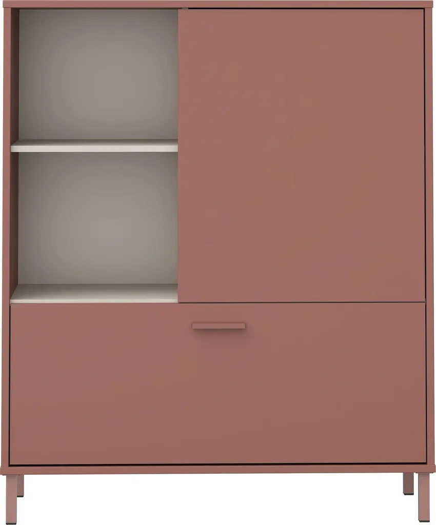 Grand Buffet de Rangement MILLES Terrakotta - Commode Haute 125cm