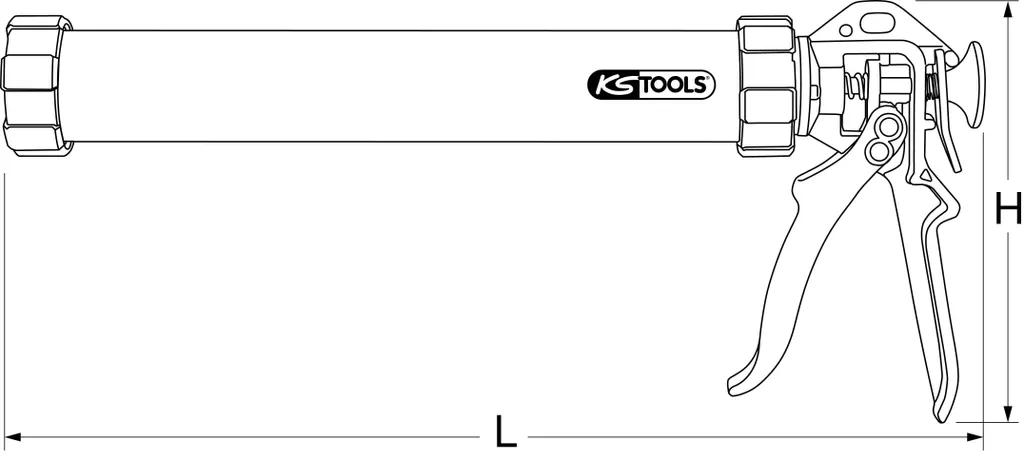 Pistolet 600 ml KS Tools 480mm : stop aux fuites et joints ratés !