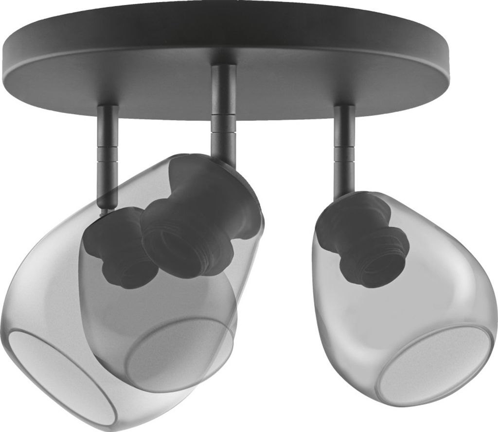 LEDVANCE Vintage Edition 1906, Wandleuchte mit E27 Sockel, Rauchgraues Glas, 3 Spots, Ohne Leuchtmittel, Cone Spot