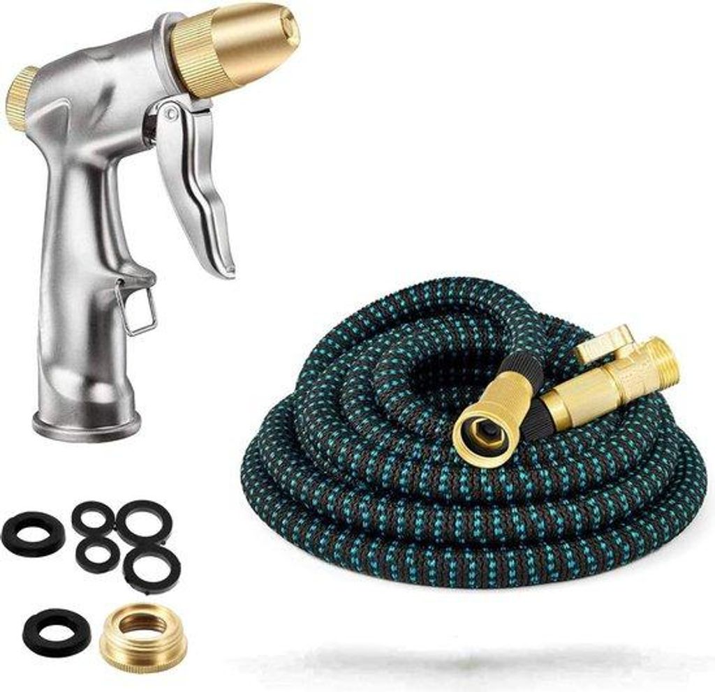 Verschillende 100% Metallische Gartenhose - Anpassbares Wasserwerkzeug - Automatischer Wasserzubringer - Gartenwasserwerkzeug - 25FT