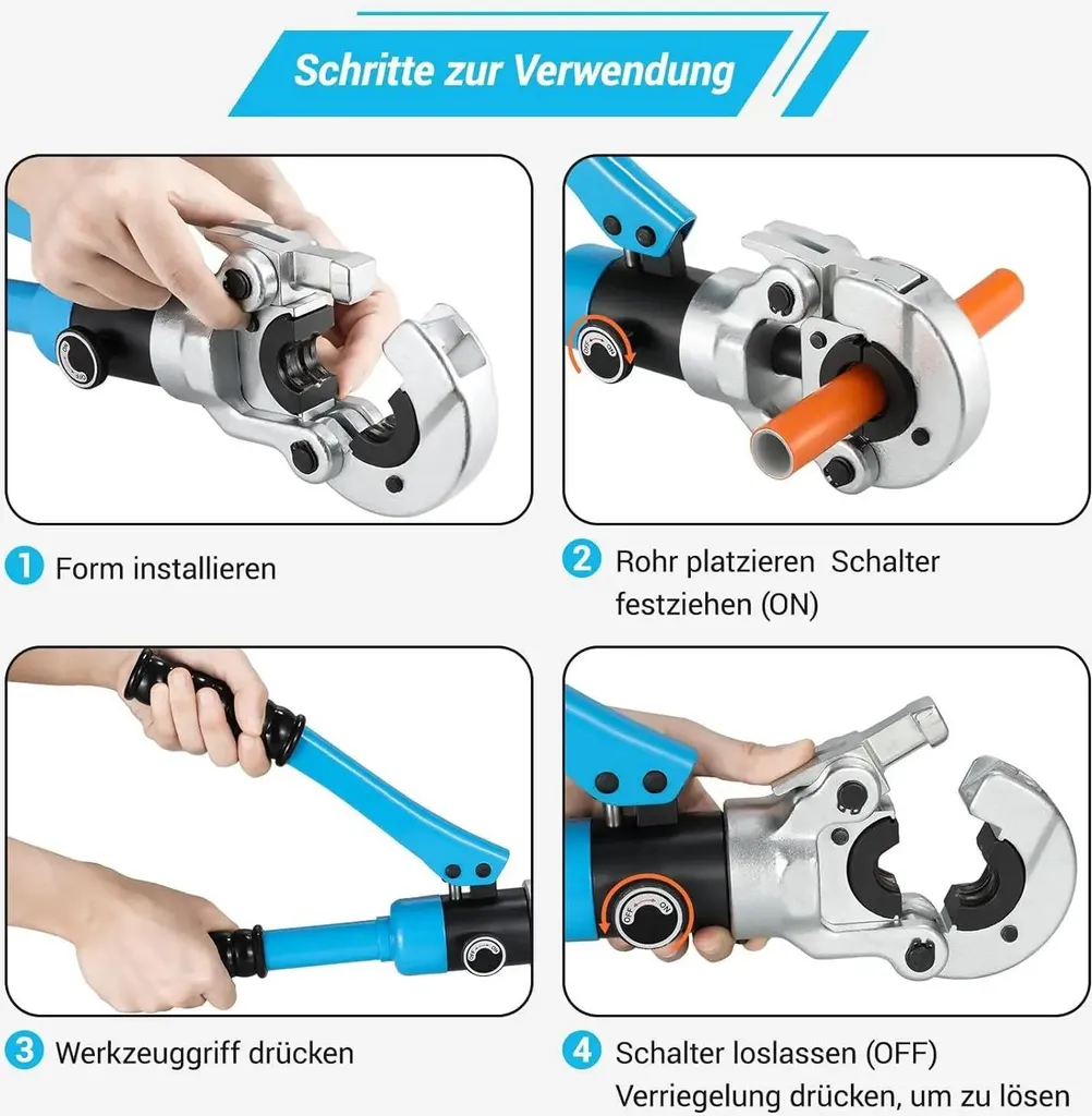 Presse à sertir les tubes multicouche et PEX avec inserts TH 16 à 32 mm - 6