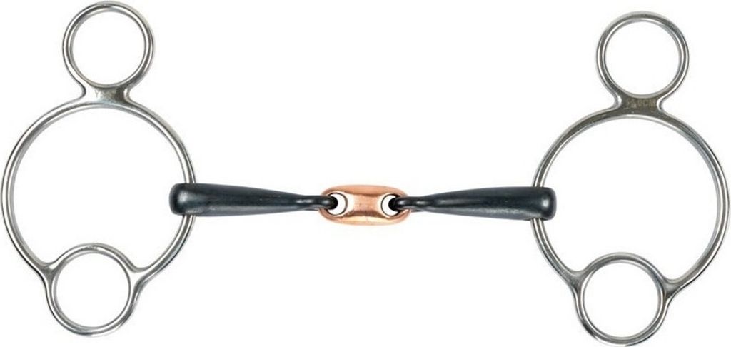 Shires - Eisen (nicht rostfrei) Doppelt-Gebrochen Allzweck-Gebiss ER603 (6 in) (Schwarz)