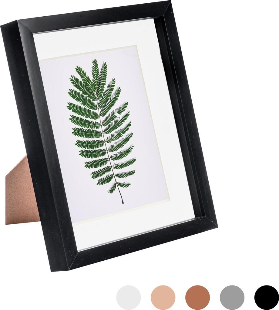 Nicola Spring 8 x 10 3D-Schatten-Kasten-Foto-Rahmen - Pop-up-Anzeige Bilderrahmen mit 5 x 7 Montage - Glas Aperture - Schwarz