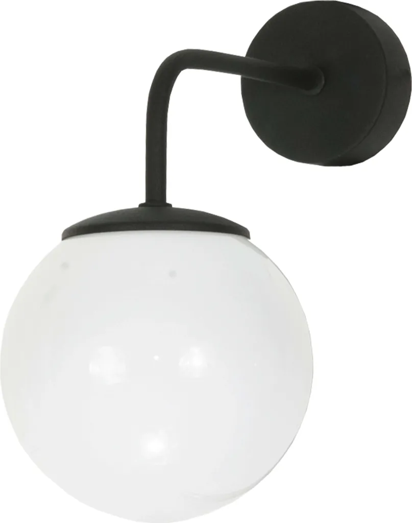 Applique murale CALIPSO 13-833 avec abat-jour sphérique en verre noir