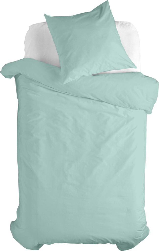 Basic Bettbezug set 2 teiliges Minze 135 x 200 cm 100% Baumwolle Hergestellt in Europa