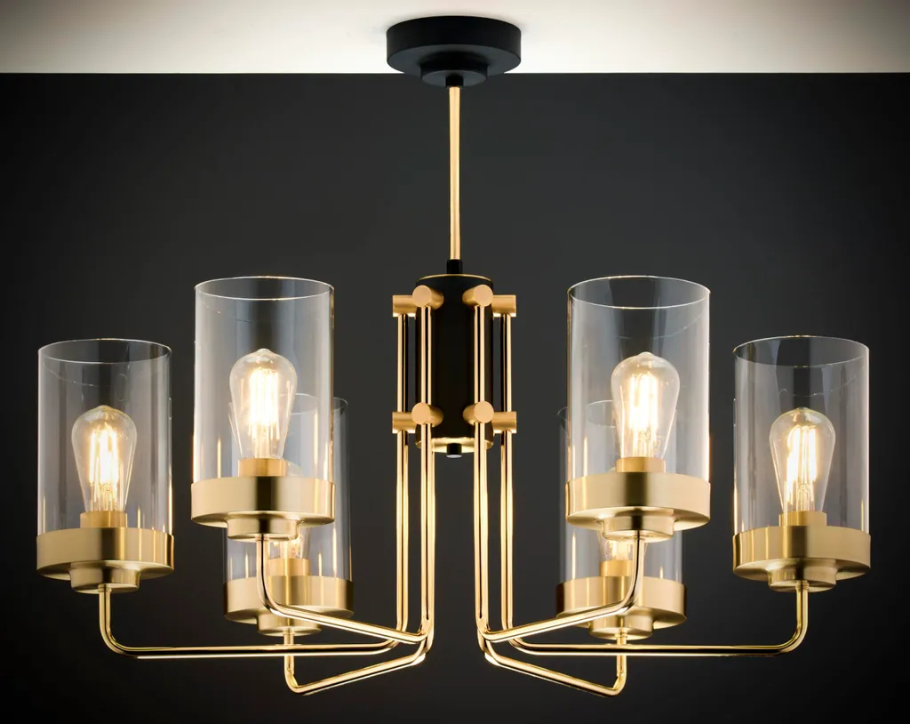 Lustre RAMIREZ 6xE27 - Solution éclairage puissant pour grand séjour noir