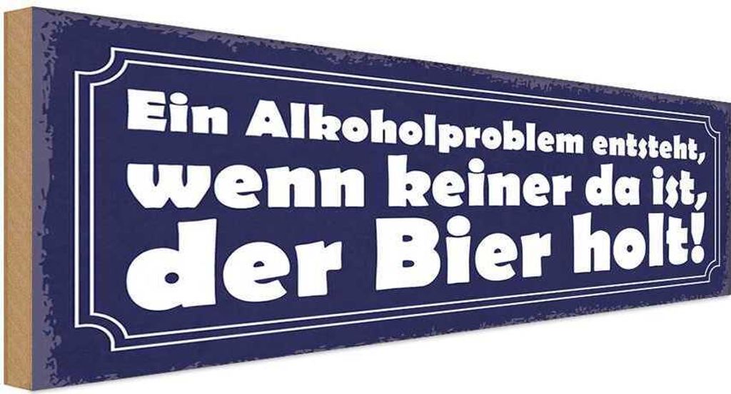vianmo Holzschild 10x27 cm Problem keine da der Bier holt Essen Trinken