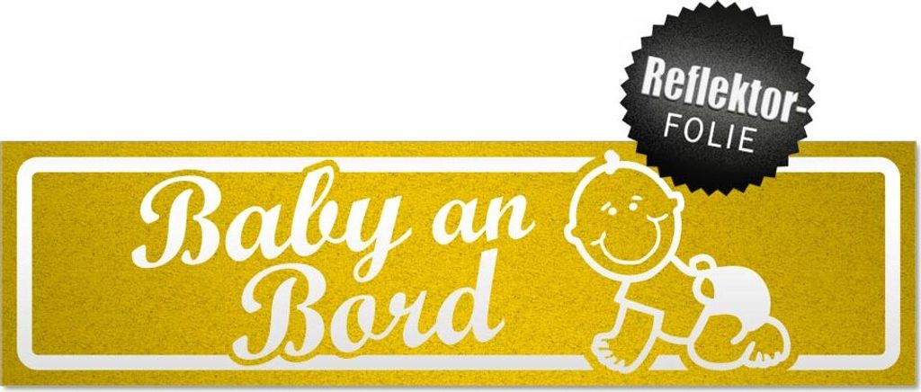 Baby an Bord mit Baby invertiert Magnetschild Schild magnetisch