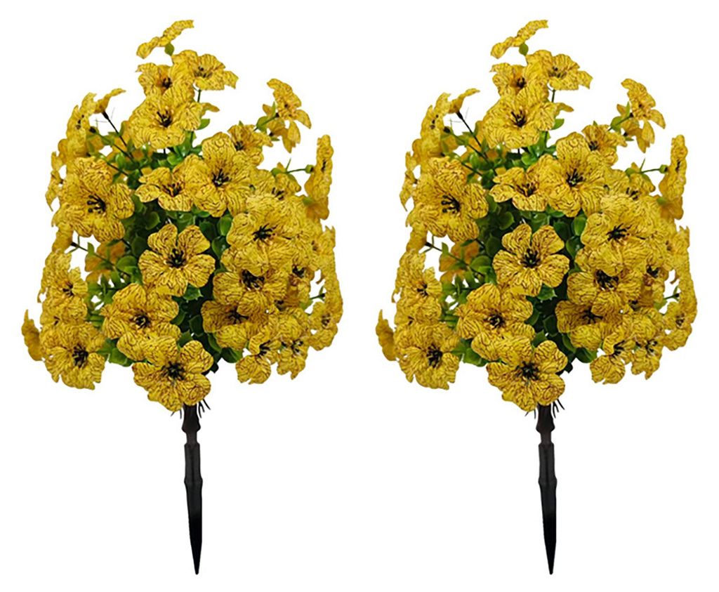 Künstlicher Blumenstecker für den Außenbereich, UV-beständig, mit Erdspieß, realistische künstliche Sträucher, Pflanzen für Garten, Hof, Ve...