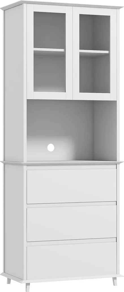 Meuble de cuisine gain de place blanc avec rangements tiroirs bois
