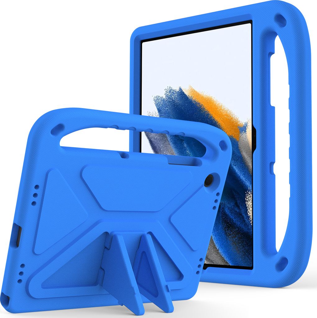 Hülle für Samsung Galaxy Tab A9+ 11 Zoll SM-X210 /SM-X215 /SM-X216, Leichte Stoßfeste Eva Kinder Schutzhülle mit Griff und Faltbarem Ständer Blau