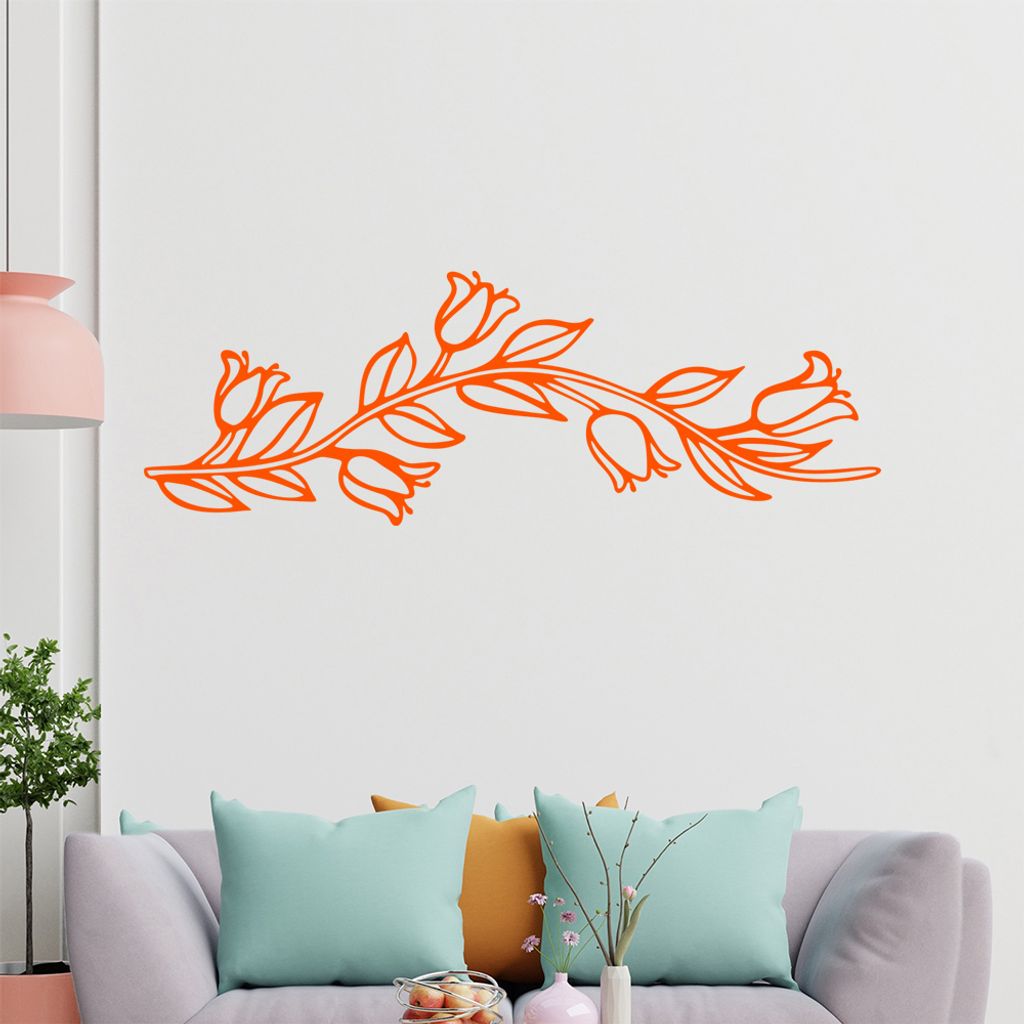 Blumen - Ranken Wandtattoo in 6 Größen - Wandaufkleber Wall Sticker - Dekoration, Küche, Wohnzimmer, Schlafzimmer, Badezimmer