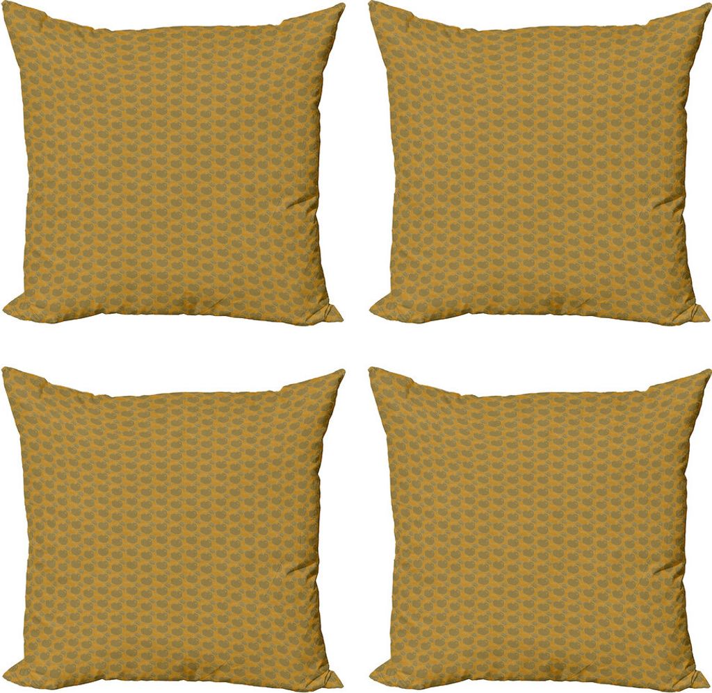 ABAKUHAUS Abstrakt Kissenbezug Set (4 Stück), Vintage Style von Apple, Moderner Doppelseitiger Digitaldruck, 60 cm x 60 cm, Pale Kaffeeröstung Du...