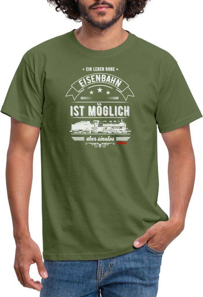 Spreadshirt Ein Leben Ohne Eisenbahn Ist Sinnlos Märklin Männer T-Shirt, M, Militärgrün