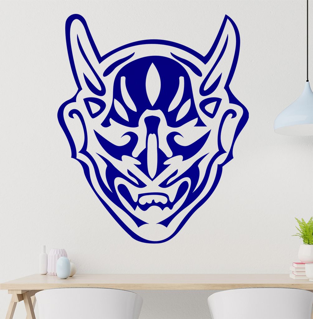 Teufel Maske Wandtattoo in 6 Größen - Wandaufkleber Wall Sticker - Dekoration, Küche, Wohnzimmer, Schlafzimmer, Badezimmer