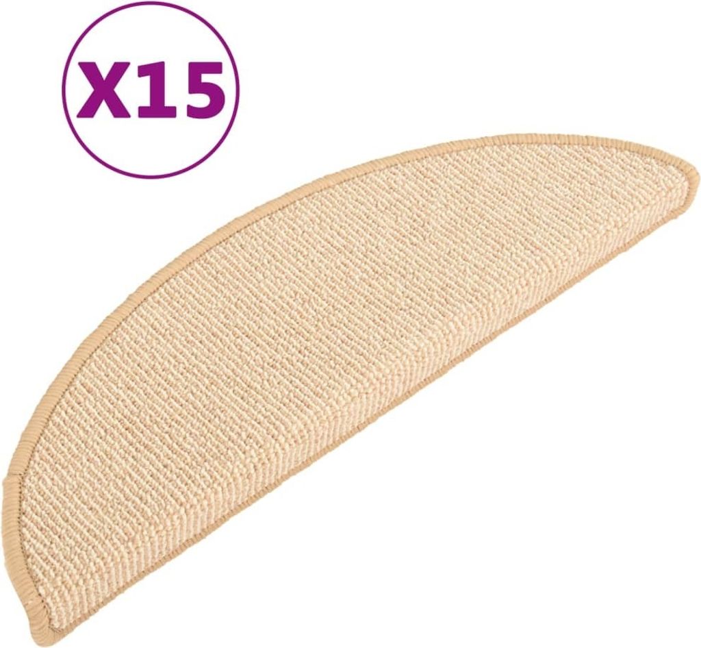 Stufenmatten 15 Stk. 65x21x4 cm Creme Halbrund Groß