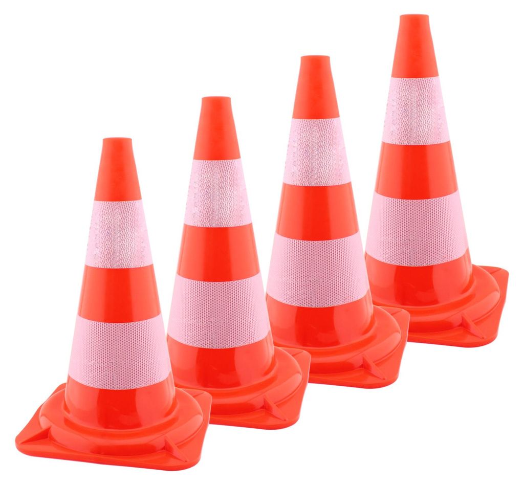 Verkehrspylon Pylon Hütchen Verkehrsleitkegel Warnkegel Markierungskegel Absperrkegel Warnbake Leitpfosten Lübecker Hut Parcours 4 Stück