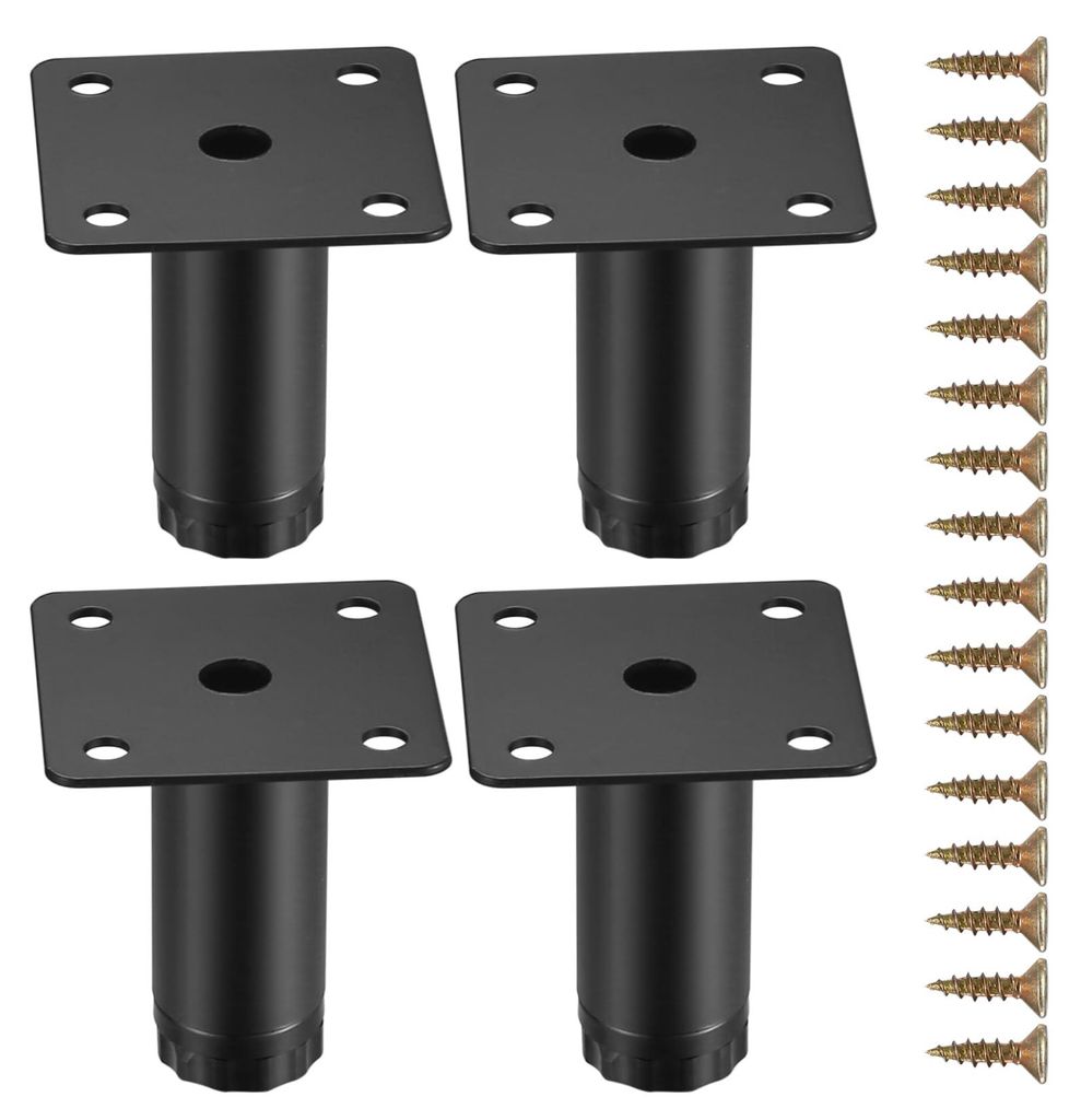Möbelfüße, verstellbare 5 cm Spitzen, Metallmöbelfüße, Ersatzfüße für Möbel/Sofa/Tisch/Stuhl/Schreibtisch/Küche/Kleiderschrank/Kleinmöb...