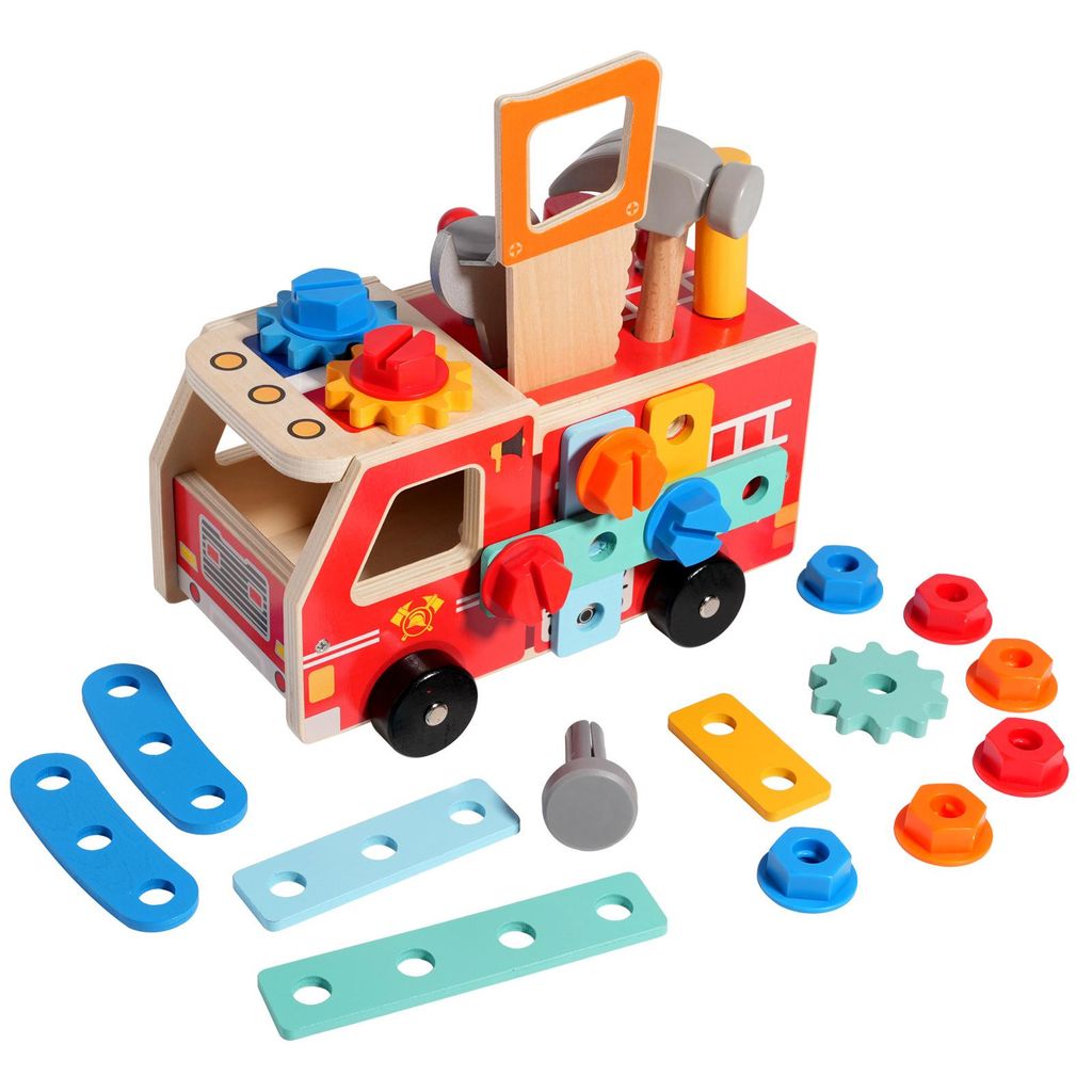 OKWISH Lernspielzeuge, Kinder Lernspielzeug, Abnehmbares Werkzeugauto, Montessori Spielzeugauto, Fördert Kreativität & Motorik