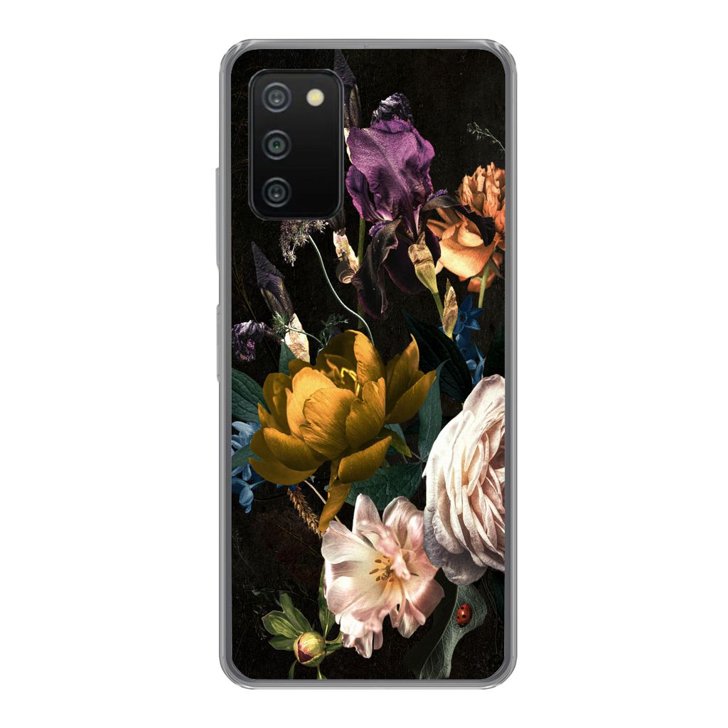 MuchoWow Handyhülle Schutzhülle Hülle für Samsung Galaxy A03s Blumen - Blumenstrauß - Muster Silikon Softcase Handy Hülle - Schutz