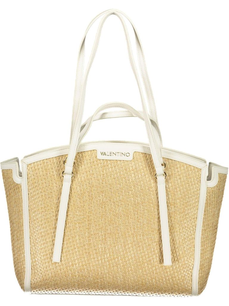 Elegante weiße Damenschultertasche mit Fächern und Kontrastdetails