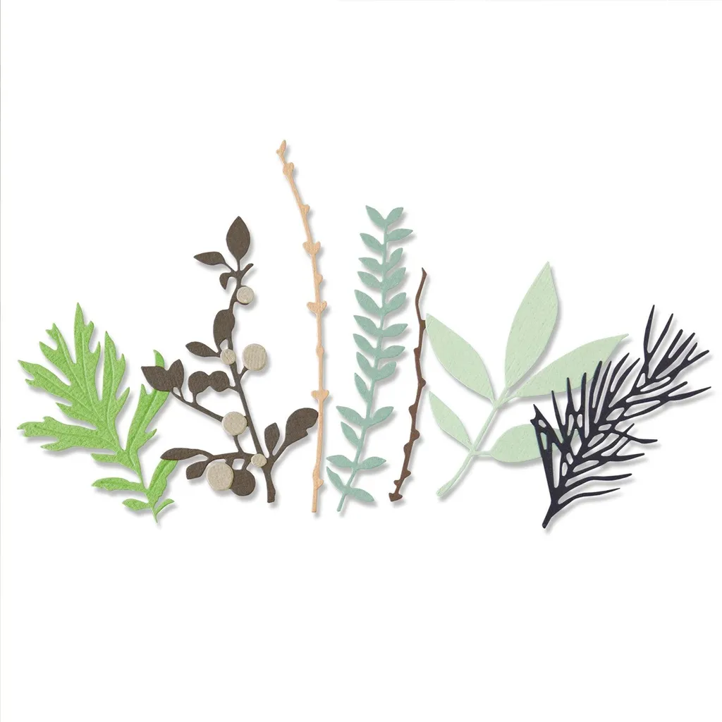 Pochoir Sizzix Thinlits Hidden Leaves : Matrices de 0,3 à 11,1 cm en Acier - 2