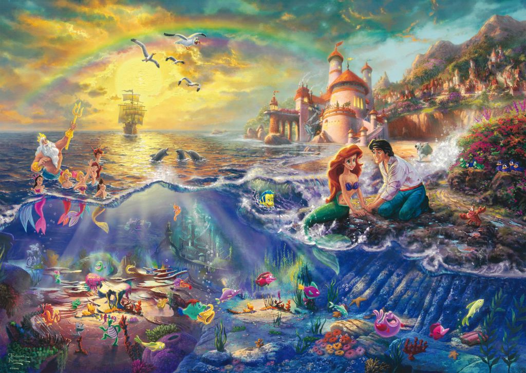 1000 Teile Puzzle „Mädchen Am Meer“ – Fertig 70x50 Cm, Inkl. Poster, Für Erwachsene & Kinder Ab 8