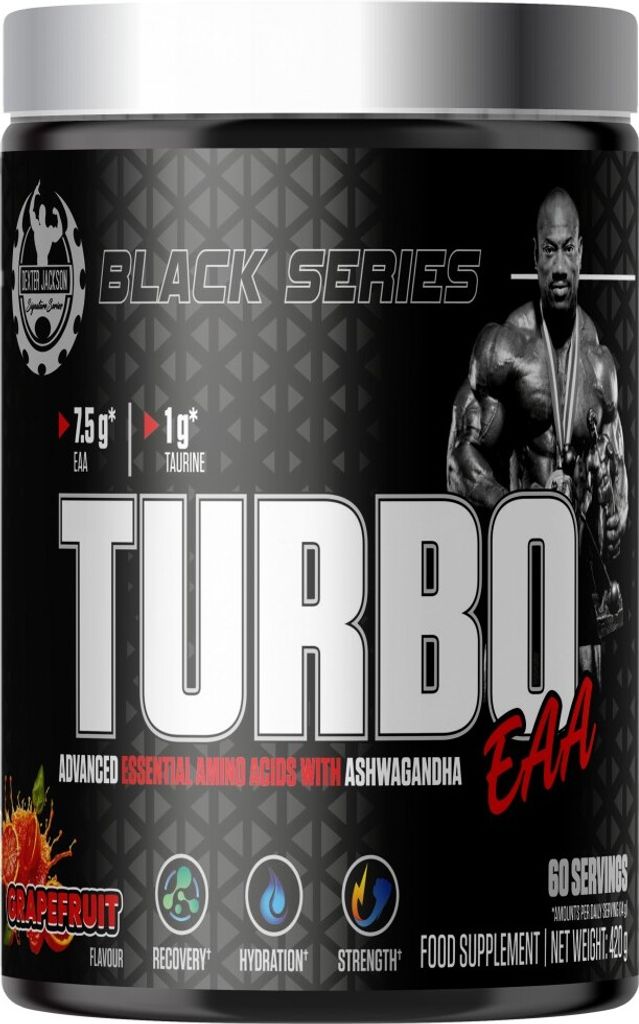 Dexter Jackson Signature Series | Black Series | Turbo EAA Powder Essential Amino Acids with Taurine Grapefruit