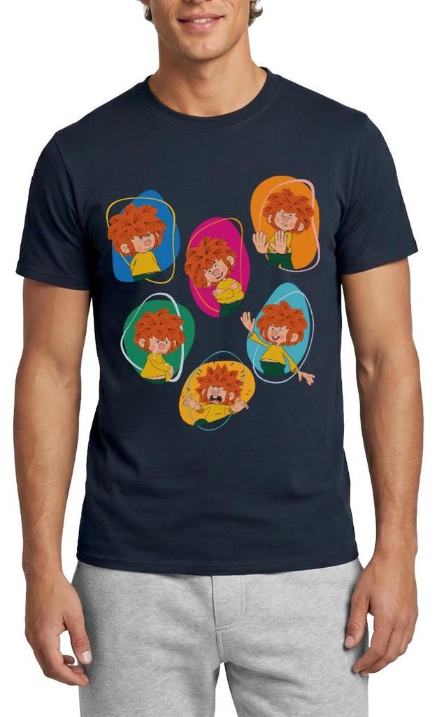 Spreadshirt Pumuckl Zeigt Verschiedene Emotionen Männer T-Shirt, M, Navy
