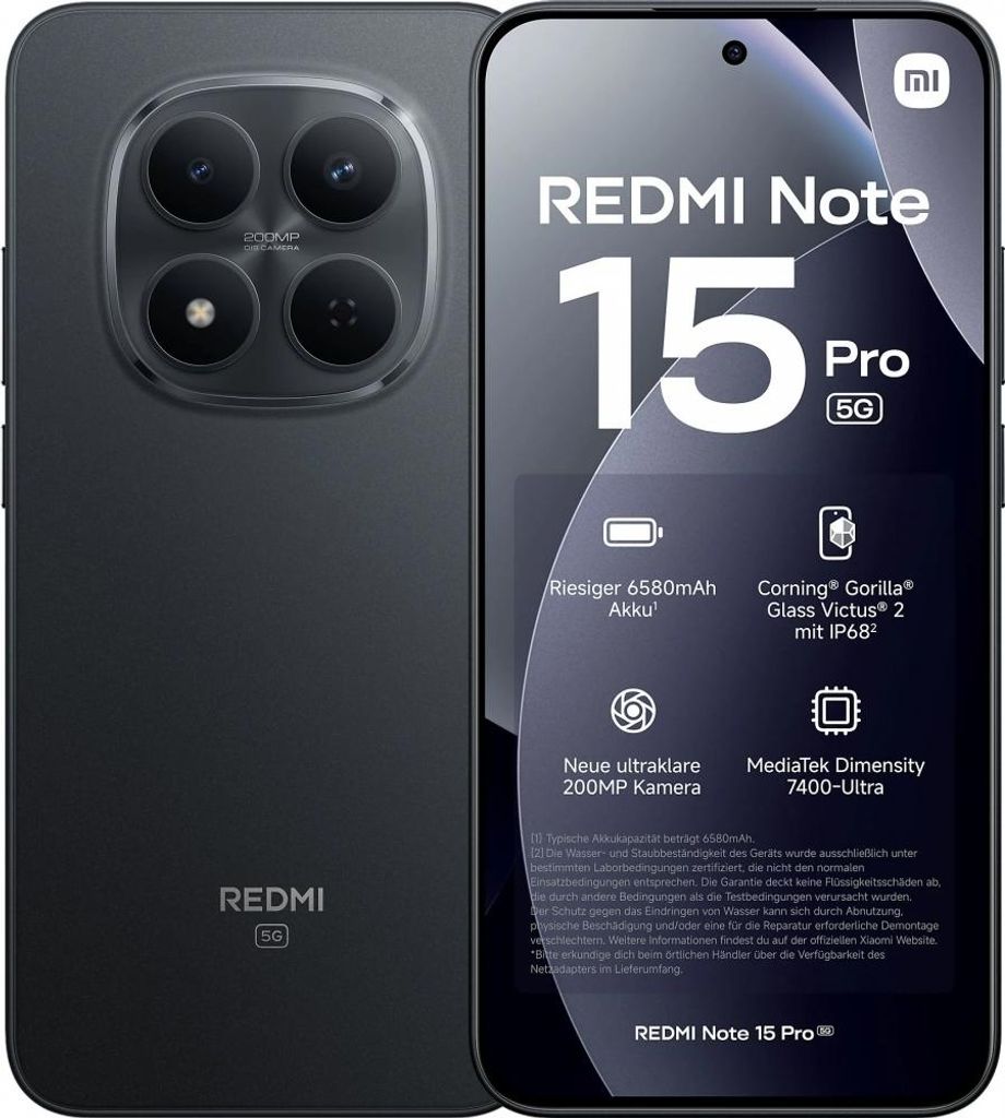 Xiaomi Redmi Note 15 Pro 12+512GB 6.83" 5G Black EU  Xiaomi Obrázok produktu 