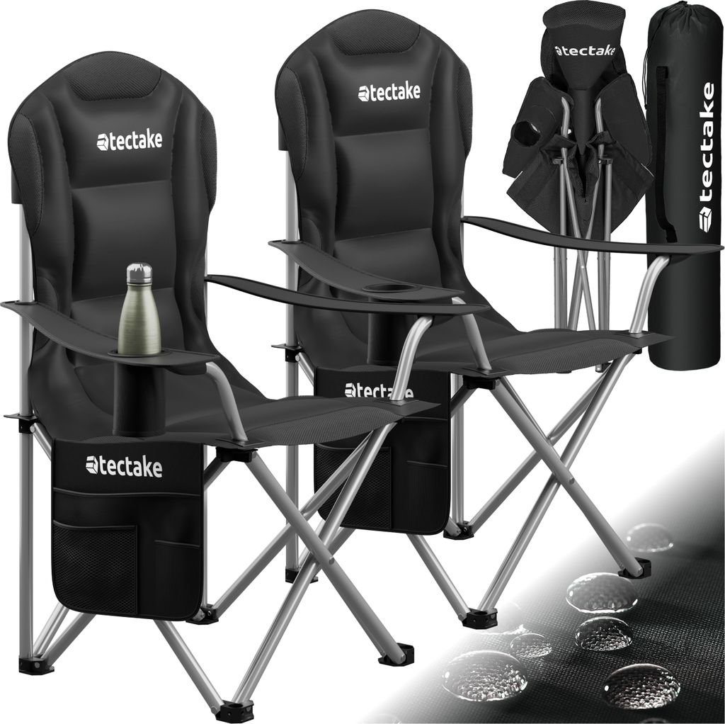 tectake® Gepolsterter Campingstuhl MTX 88,5 x 55 x 103 cm, Produktbild 