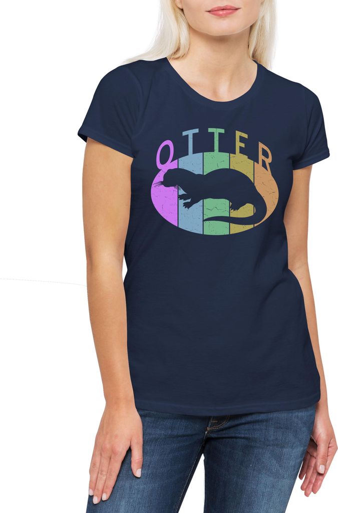 Urban Backwoods Otter C, Damen T-Shirt, Farbe: Navy, Größe: S