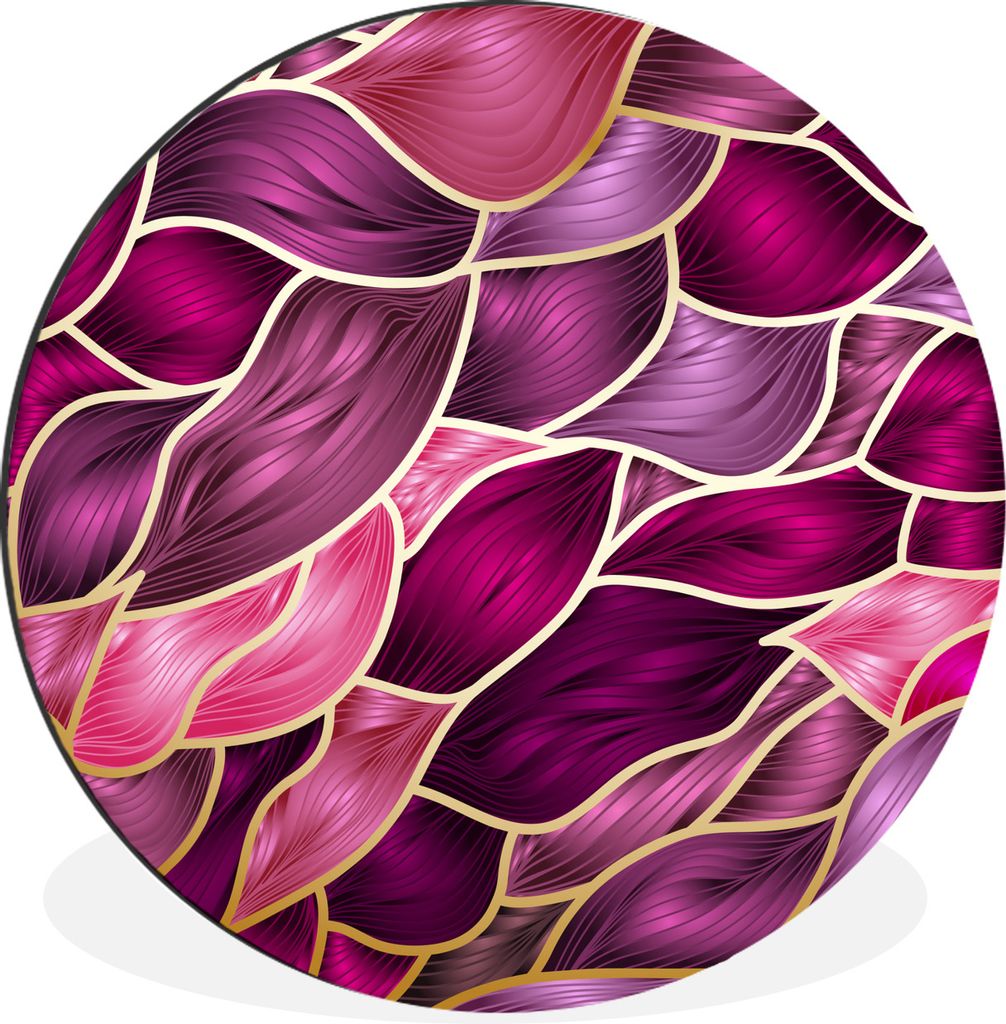 MuchoWow Aluminium Wandkreis Abstrakter Hintergrund mit lila und gold Ø 60 cm Wanddeko Modern Wohnzimmer - Wand Kreis - Wandbild - Schlafzimmer ...