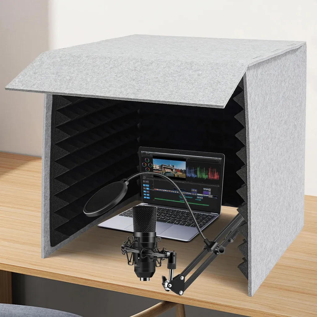 Écran acoustique studio pour micro - Cabine de table avec mousse 50 mm - 3