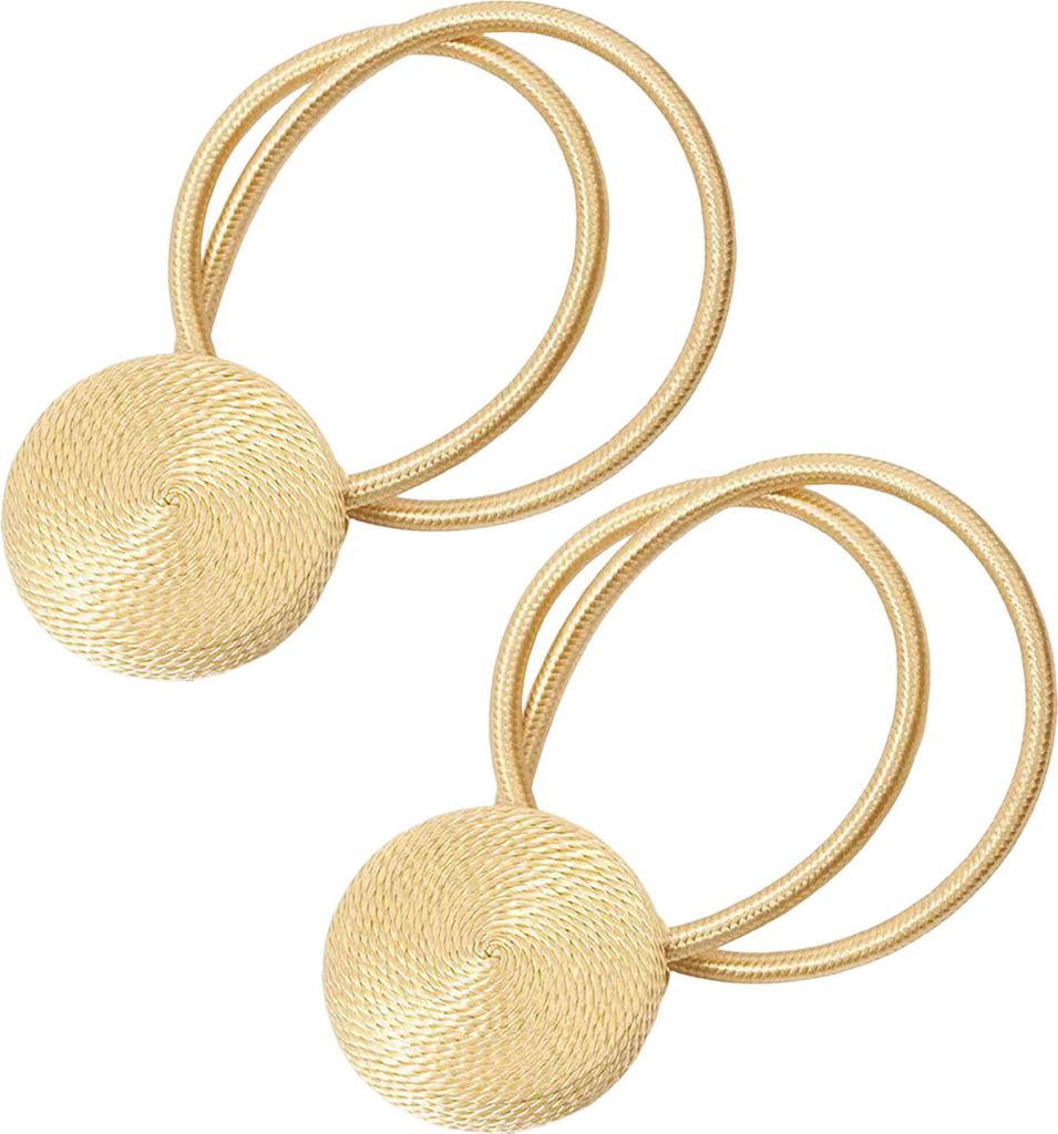 2er-Pack magnetische Vorhangschnallen, starker Magnet, keine Löcher, Vorhang-Raffhalter aus Polyester, rundes Design, Halterungen für Wohnzimmer ...