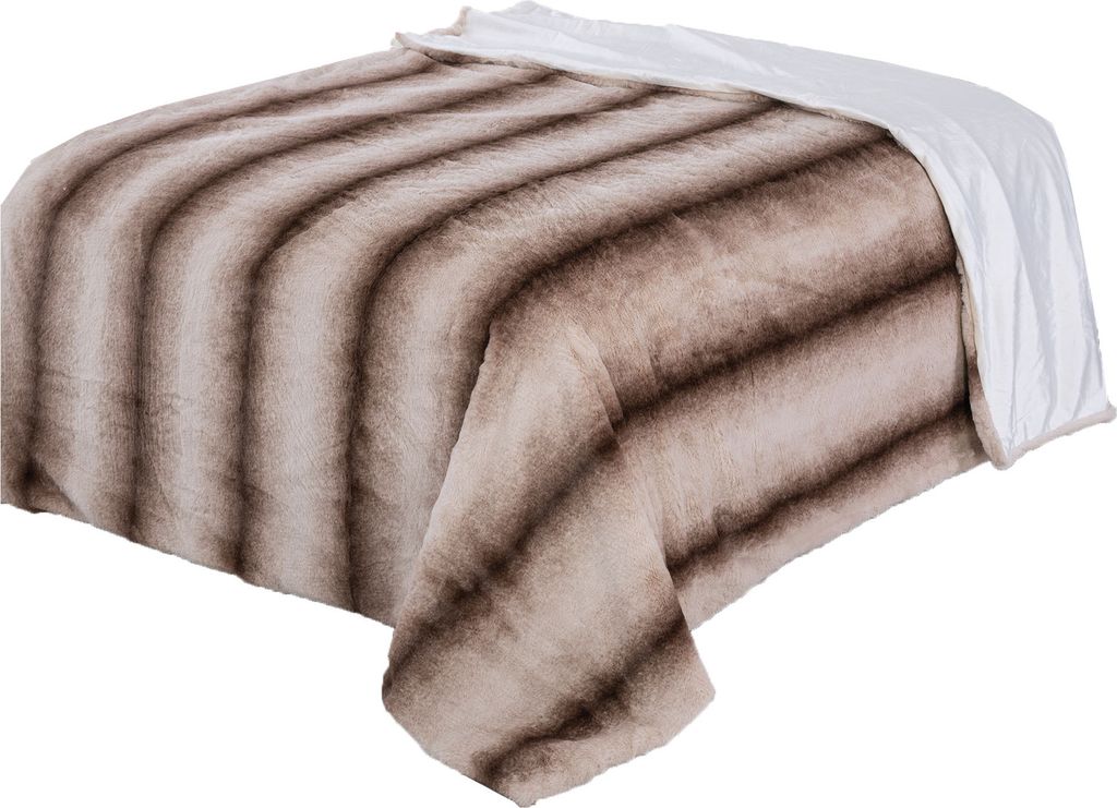 Kuscheldecke Wolldecke Kunstfell Braun flauschig weich 150x200 cm Wohndecke Decke Tagesdecke