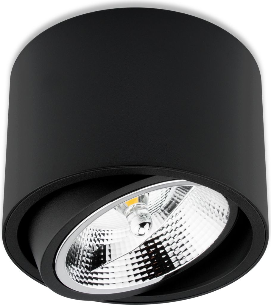 LUMILED Aufbauspot Aufbauleuchte Aufbaustrahler Deckenspot Deckenlampe Spot Aufputz | schwenkbar 15° Downlight aus Aluminium rund in schwarz matt