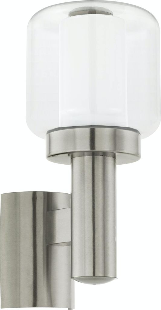 EGLO POLIENTO, Wandbeleuchtung für den Außenbereich, Edelstahl, Glas, Kunststoff, Edelstahl, IP44, I, Weiß