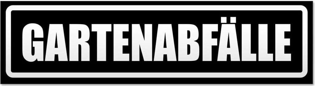 Kiwistar - Autoaufkleber - Schwarz - 45 x 12 cm - Gartenabfälle invertiert - Hinweis Aufkleber Sticker für Auto, Kfz, Fahrrad, PKW, LKW