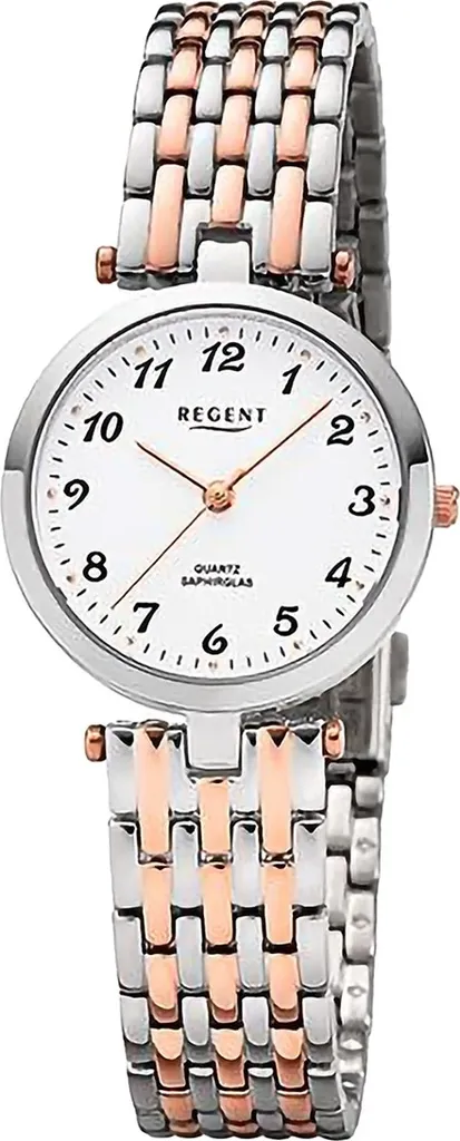 Montre Quartz Regent D2URF1324 argenté et or rose avec bracelet métal
