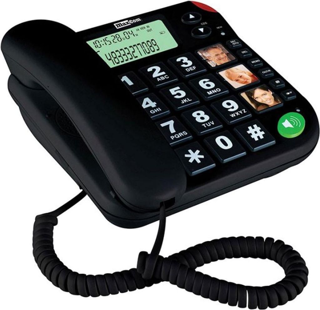 Téléphone fixe filaire noir Maxcom KXT480 Image du produit 