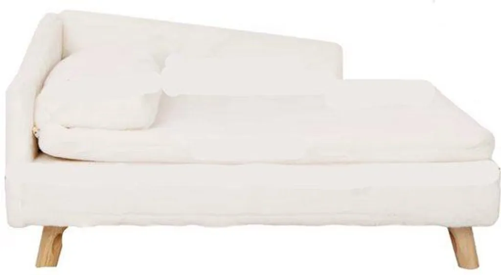Sofa pour chat blanc en bois 70 cm - Couchage d'angle pour grand repos