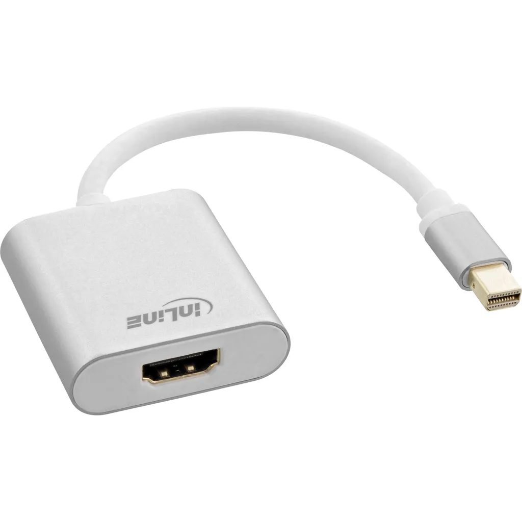 InLine 17193W Adattatore Mini DisplayPort a HDMI 4K 60Hz Alluminio Bianco